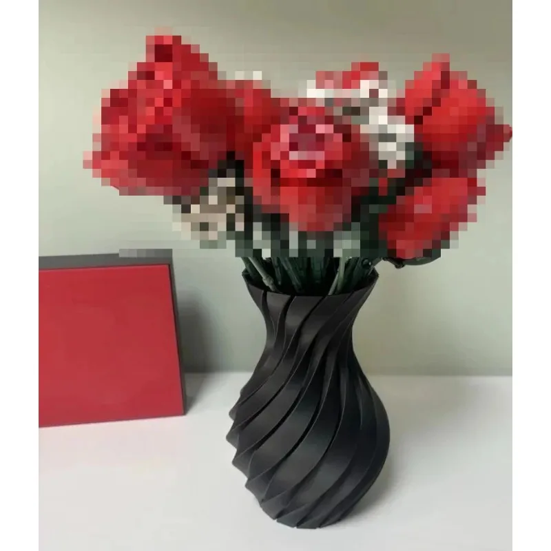 3D Printing Lego Bricks - แจกัน 1 ชิ้นสำหรับเลโก้ ช่อดอกกุหลาบ ดอกไม้ ช่อดอกไม้