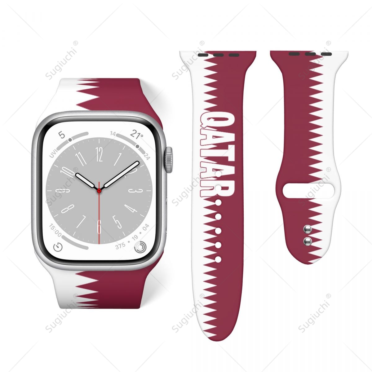 3D Printing Qatar - Unisex กาตาร์ธง 3D การพิมพ์กีฬาสําหรับ Apple Watch