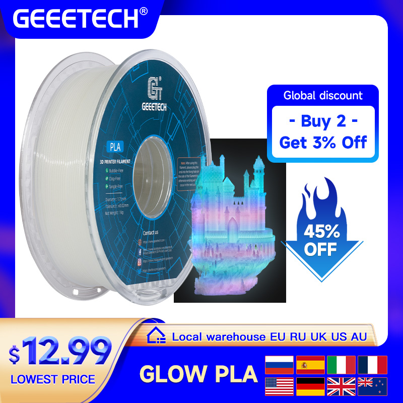 GEEETECH Glow PLA 1.75 มม. 1 ก - 3D Printing Nylon บทวิจารณ์และราคา